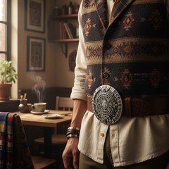 NEW Men Women Belt Buckle Silver Metal Western Fashion Aztec Calendar Mayan