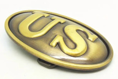 NEW AMERICA CIVIL WAR ERA US GOLD USA ARMY PATRIOTIC BELT BUCKLE