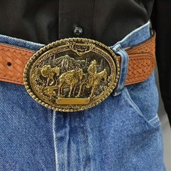 Montana Silversmiths Attitude Western Belt Buckle, Pack Horse and Rider