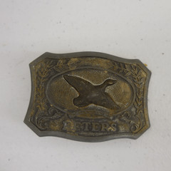 Peters Cartridge Duck Hunt Hunting Hunter Ammo Ammunition Gift Vtg Belt Buckle