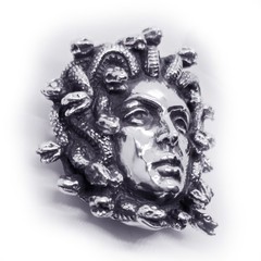 Medusa Gorgo Sterling Silver Belt Buckle