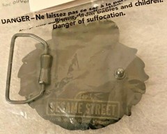 Sesame Street Cookie Monster 2009 Metal Belt Buckle