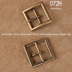 Solid Brass Pin Buckle Leather Craft DIY Belt Men Women 38mm 40mm Polished Gold