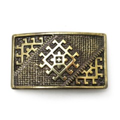 Brass belt buckle Ancient Scandinavian Slavic Solar symbol, Ancient Pagan sun