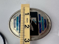 Johnson & Held Ltd. Thunderbird Inlay Western Belt Buckle & Bolo Tie Set, Silver