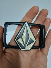VOLCOM Belt Buckle Vintage Black And White Stone Liberation