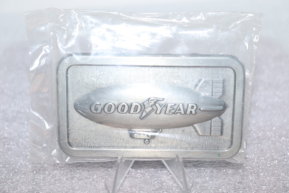 Vintage 1974 The Goodyear Blimp Tire & Rubber Co Pewter Belt Buckle