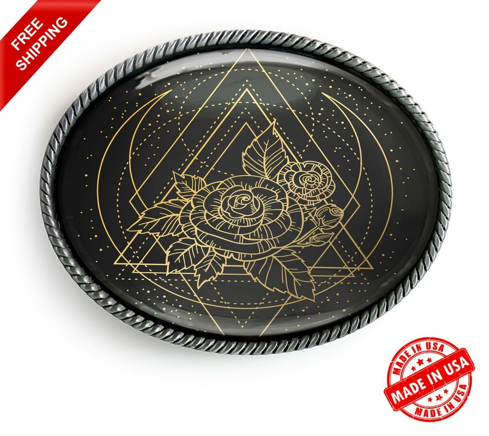 Sacred Geometry Belt Buckle – Mystic Rose Esoteric Handmade Buckle – 14
