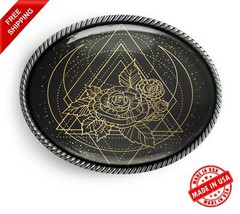 Sacred Geometry Belt Buckle – Mystic Rose Esoteric Handmade Buckle – 14