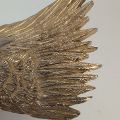 Vintage 1971 Sandy Val Pewter Eagle Head Belt Buckle Gold Silver Tone 3D Large