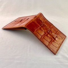 Natural Genuine Alligator Crocodile Leather skin Men Bifold Wallet Handmade 11