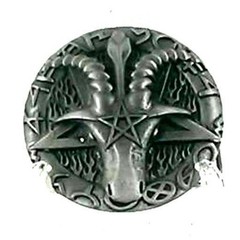 Ram&rsquo;s Head Pentagram Belt Buckle