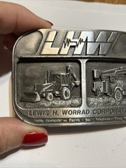 Vintage Lewis H Worrad Co. 33 Years Of Service Belt Buckle Gas Elec Telephone