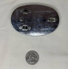 Oval Belt Buckle Filigree Liberty Bell Leather Inlay Western Ranch Americana