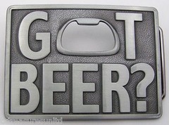BELT BUCKLES « Got Beer? » Bottle Opener Antiqued Silver Rectangle Western NWOT!