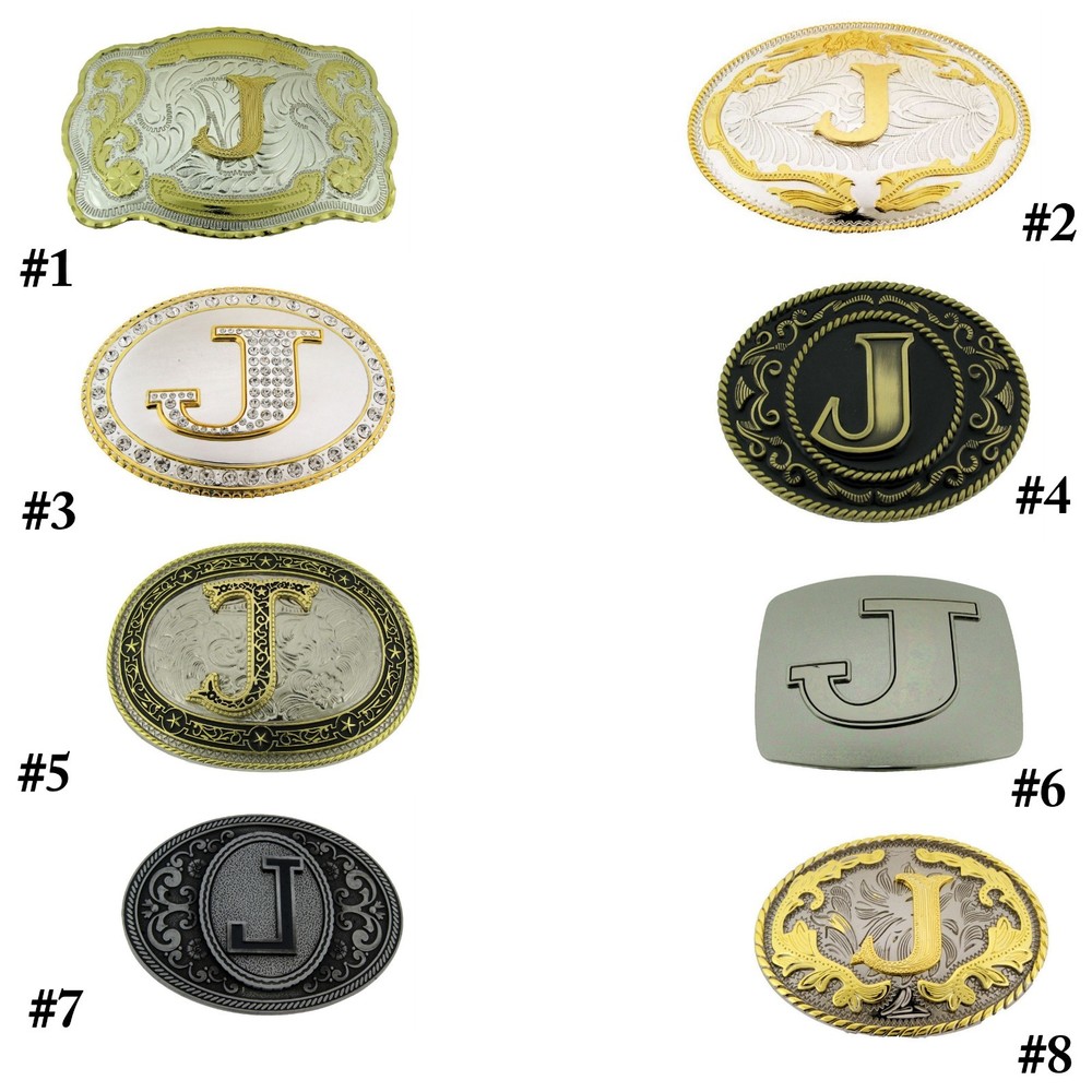 Initial J Letter J Belt Buckles Alphabet J Monogram J Men Cowboy Western RODEO