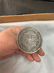 Vintage 1974 Bergamot Brass Works Belt Buckle Mayan Aztec Calendar