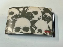 Multiple Skulls Silver Tone Picture unique Belt Buckle – Blood Red Batra