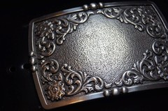 Ariat Western Buckle Rectangle Floral Silver A37060