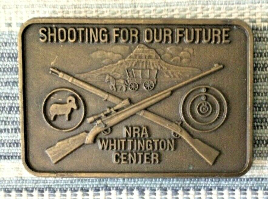 Brass Belt buckle NRA. ‘SHOOTING FOR THE STARS’ vintage