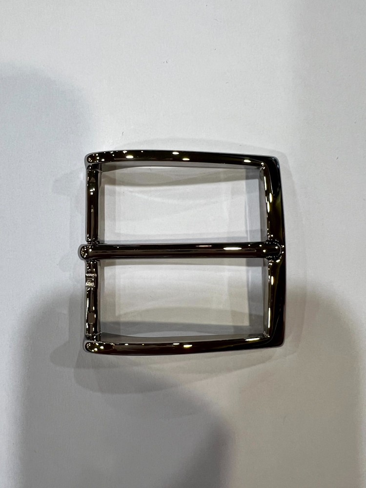 Solid Brass Polished Nickel Belt Buckle Made in Italy Fits 1.57&Prime; Belt Strap