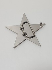Silver With Black Sparkling Stones. Star Metal Fashion Belt Buckle