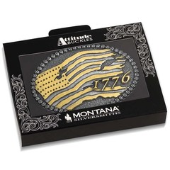 Montana Silversmiths Attitude 1776 Birth of a Nation Flag Western Belt Buckle