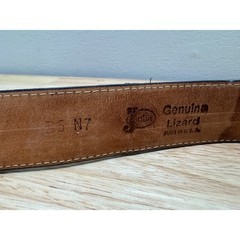 Justin Genuine Lizard Made in USA Belt Size 36 No Buckle
