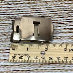 Silver Tone Belt Buckle Slide Initial « I » 1.75 Inch