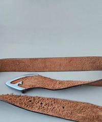 Armani Jeans Casual Belt Mens Sz 37&Prime;-41&Prime; Rough Distressed Leather 1.7&Prime; Brown