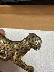 Vintage Cat Belt Buckle with Stones AS IS