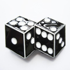 Black Dices Casino Craps Gamble Gambling Enamel Metal Belt Buckle