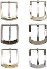Set of Three Belt Buckles, Metal Replacement Buckles 38-40mm Square Single Prong