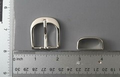 1 inch (25mm) metal pin buckle(216AB) w/metal keeper in silver color USA