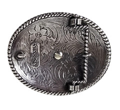 Nocona Belt Buckle Cowboy Horse Prayer Silver-toned Religious Rodeo Leather Belt