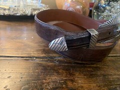 Pat Areias XL James Reid style Sterling Silver Belt Buckle 40-42-1.5”-1” Nu 🦎✅