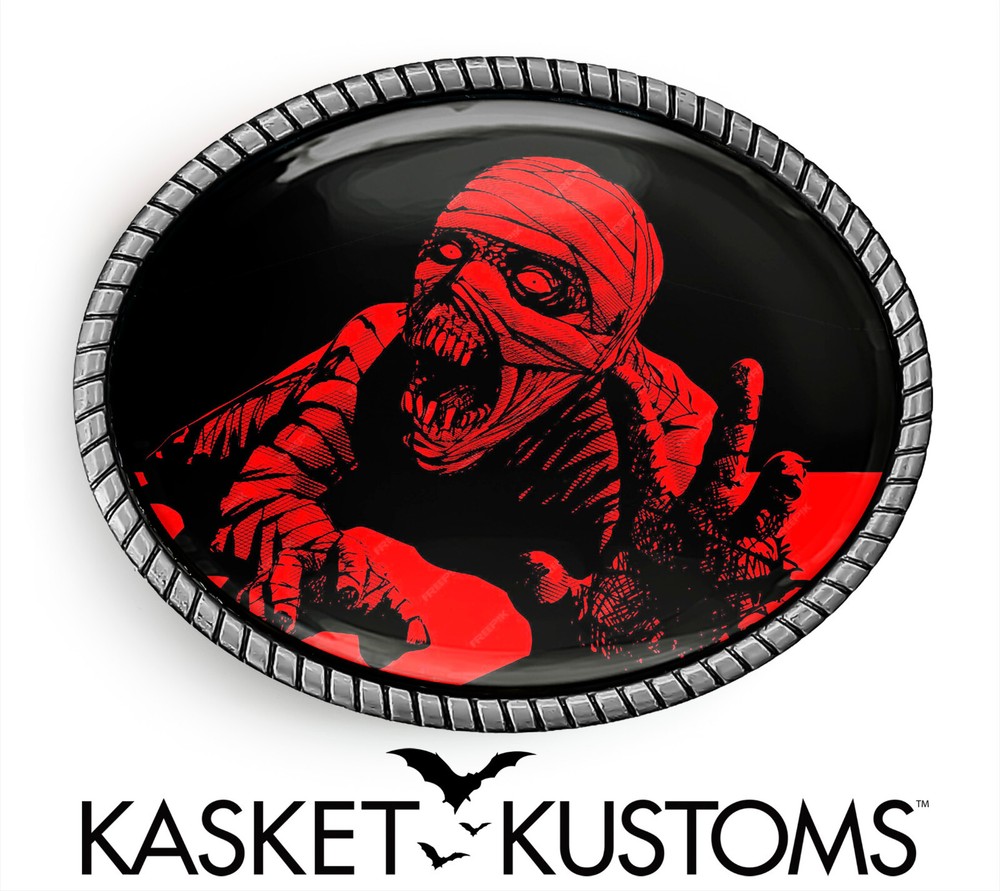 Mummy Belt Buckle – Horror Movie Gothic Halloween Oval Belt Buckle – 655