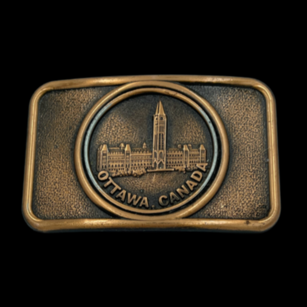 OTTAWA ONTARIO CANADA CANADIAN PARLIAMENT MAPLE LEAF BELT BUCKLE BOUCLE CEINTURE