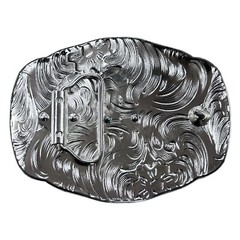 Horse Head Rodeo Belt Buckle Silver And Gold