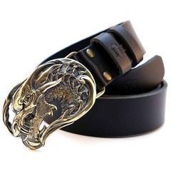 Dragon brass belt buckle Jormungands Head, Scandinavian Old Norse Jörmungandr