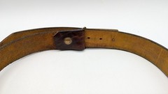 vintage 1970s leather belt & buckle MICHELOB beer SOLID BRASS cowboy WESTERN