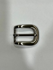 Solid Brass Satin Nickel Belt Buckle Made in Italy Fits 0.98&Prime; Belt Strap