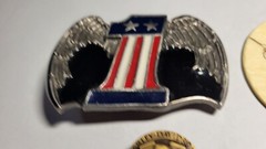 Vintage Harley Davidson #1 Wing Belt Buckle Panhead Pin Brass AMF Chopper Vest