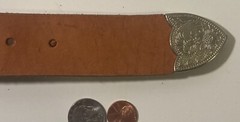 Vintage Leather Belt Buckle, and Belt, Texas, Brown Leather, Nice, Unique