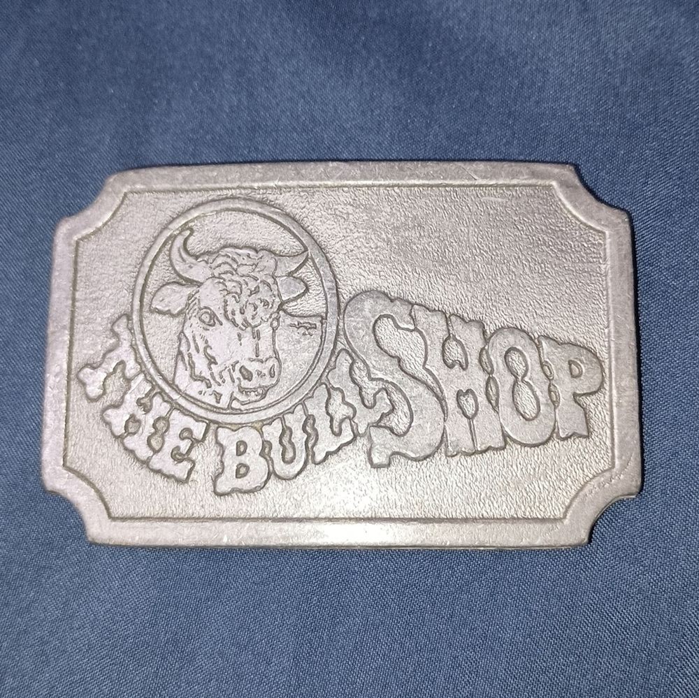 Mens Vintage Hit Line USA « The Bull Shop » Pewter Belt Buckle