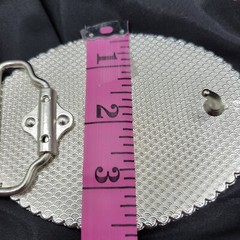 Western belt Buckle Oval Black silver Red Heavy
