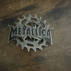 Metallica Belt Buckle Silver Tone Metal Logo Interchangeable Fits 1.5 in