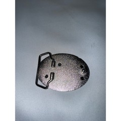 Wolf Howling at Moon Aurora Borealis Oval Belt Buckle Silver Tone Western Style