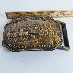Vintage American Express Co Wells Butterfield Stagecoach Belt Buckle Synek NYC
