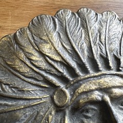 vintage 1970s belt buckle CHIEF native american INDIAN HEAD cowboy WESTERN brass